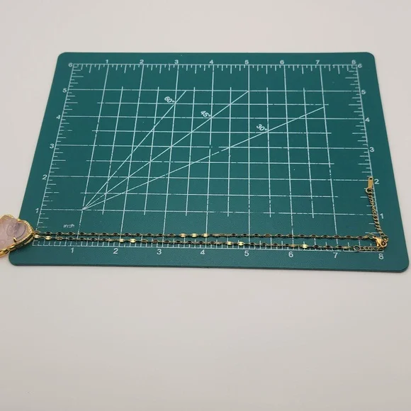 Pink Buddha Pendant Necklace 18k Gold Plated Stainless Steel Lip Chain - Picture 7 of 9